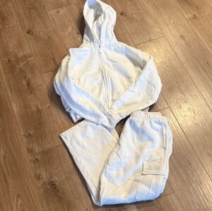 Aritzia Sweatfleece Set in White